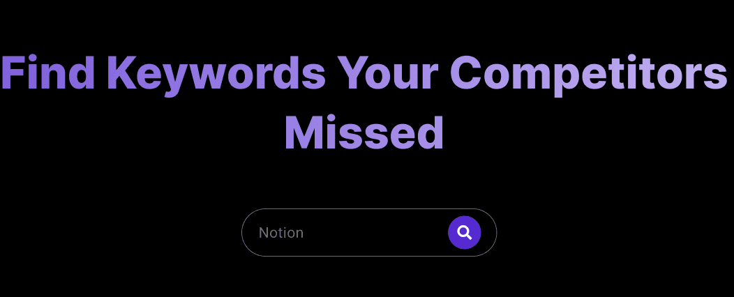 Enter website and start keyword search